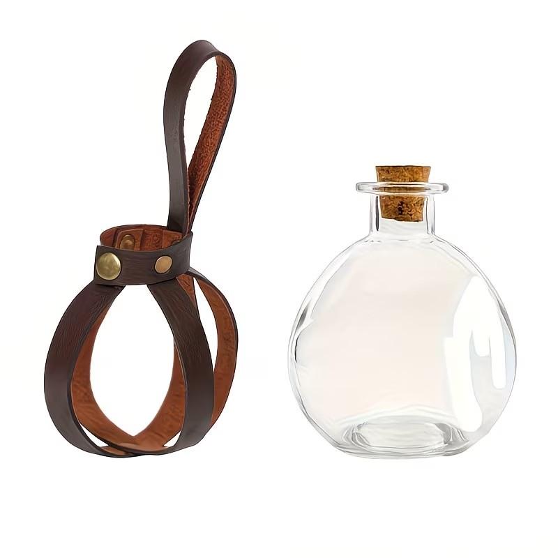 3pcs Medieval Viking Role Play Set, Vintage Belt + Buckle Phone Waist Bag + Witch Potion Bottle, Halloween Costume Accessories