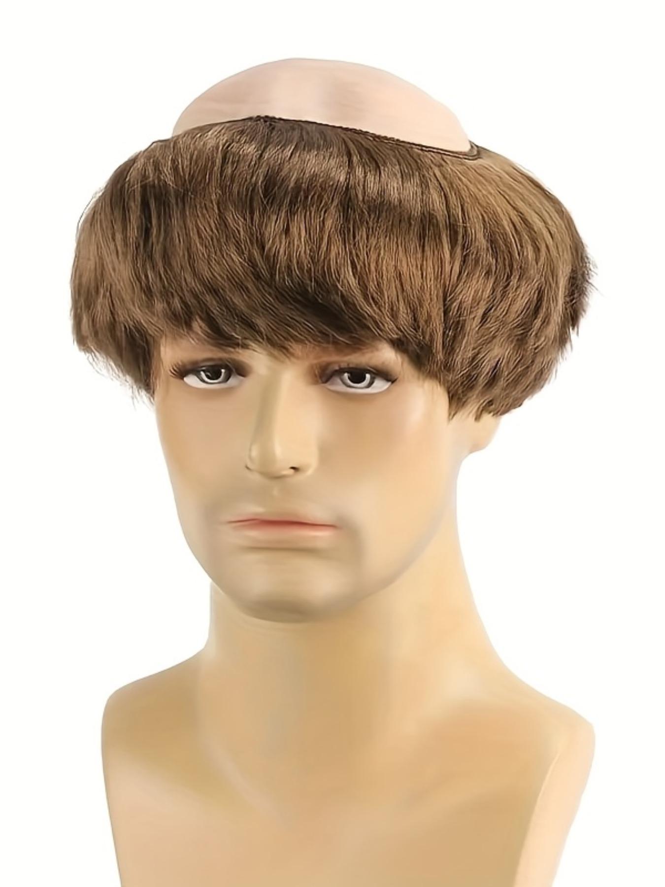 Bald Head Wig Monk Wig Bald Hat Monastic Costume Wig for Halloween, Perfect for Role-Playing and Festive