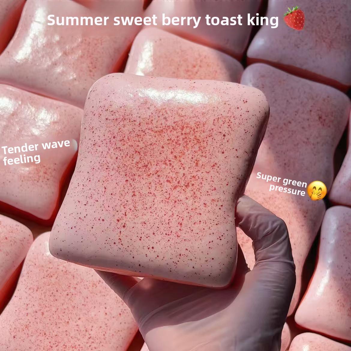 ZheLiMan's popular product on Xiaohongshu: super soft and tender berry toast stress-relief squishy toy