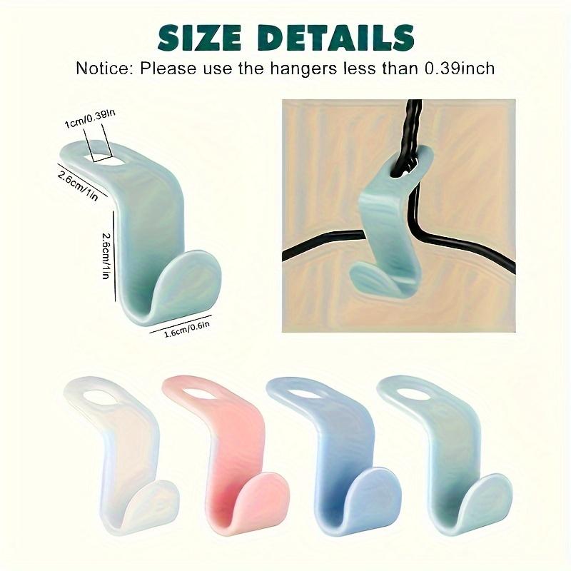 Foldable Plastic Clothes Hanger Hook, 50pcs Portable Hanging Coat Hook, Space Saving Home Storage Hook for Bedroom, Living Room, Office