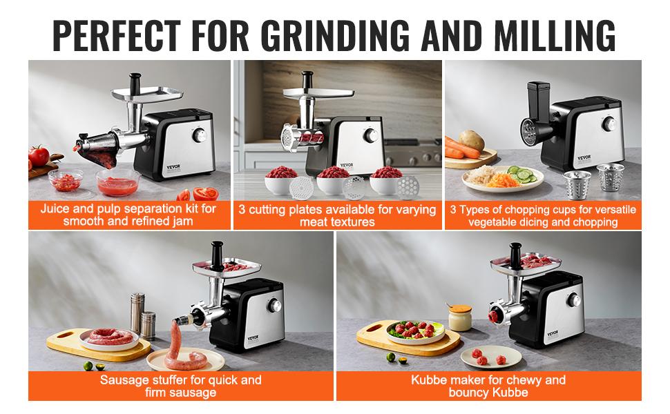 VEVOR Electric Tomato Strainer, 500W Tomato Sauce Maker Machine, 4.9 LBS/Min Food Strainer and Sauce Maker, Pure Copper Motor Food Mill with Reverse Function for Tomato Strawberry Blueberry Sauce