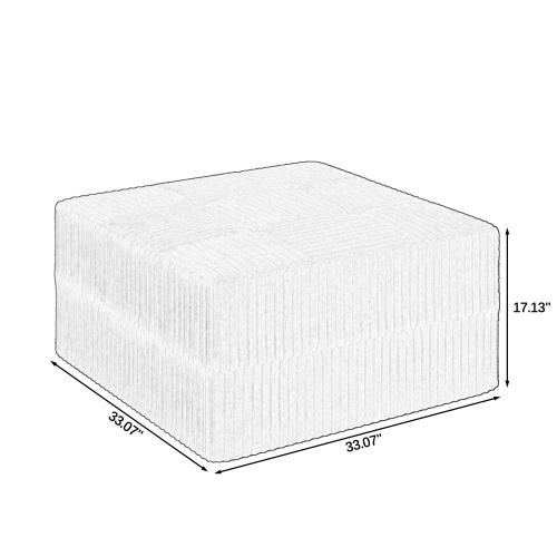 【New Year Sales】 Niccae Ottoman sofa Compressed Sectional Sofa Modern Minimalist Style Corduroy Couch, Sleeper Sofa for Living Room, Bedroom, Comfy Compressed Sofa Couch Space-Efficient Design-black Footstool With Storage