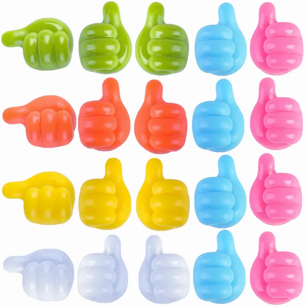 20/50PCS Thumb-Shaped Adhesive Hooks｜Silicone Wall Hooks & Cable Organizer｜No Nails Needed