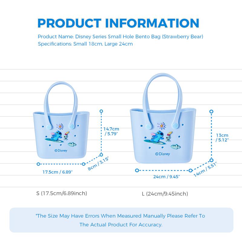 MINISO x Disney Mini Lunch Tote Bag -  Cute Crocs Design Durable Small Size Disney Design With Handle Cute Bento Bags Surprise Halloween Gift for Girls and Daughters, Halloween Basket