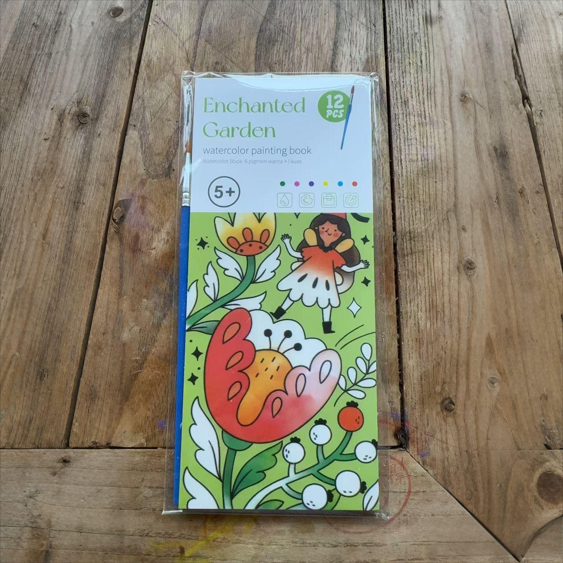 Watercolor Coloring Notebook, Kindergarten Baby Doodle Drawing Book, Fill-In-The-Blank Storybook, Paper Material