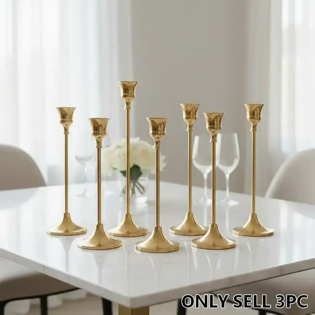 Candle Holder Set, 6-Piece Modern Minimalist Candlestick Stand Set, Candle Holders for Table Centerpieces, Candle Stands, Decorative Items for Home, Dining Room & Wedding, Interior Decor Accessories #GLOBAL PICKS