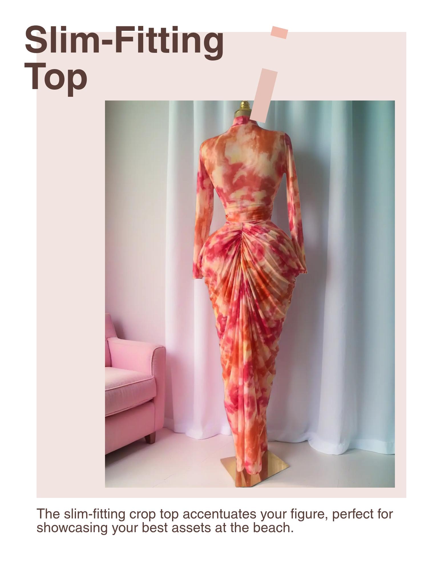 PULKRITU Elegant Women's Tie Dye Printed Two Piece Set Outfits, Wrap Long Sleeve Crop Top + Ruched Maxi Skirt , Casual Beach Resort Birthday, Vacation Street Lady Two-Piece Set,Female Fashion 2 Piece Co-ord Set PULKRITU Elegant Women's Tie Dye Printed Two Piece Set Outfits, Wrap Long Sleeve Crop Top + Ruched Maxi Skirt , Casual Beach Resort Birthday, Vacation Street Lady Two-Piece Set,Female Fashion 2 Piece Co-ord Set
