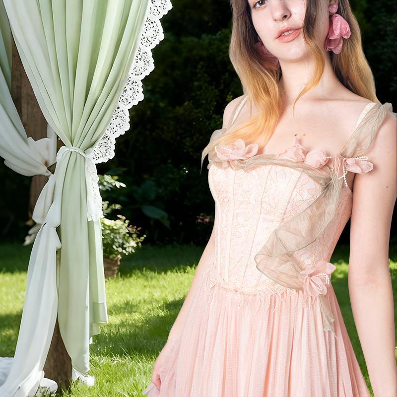 The Mystique Flora Corset Dress-LuminaVenus Dresses Autumn Women's Power Wardrobe Goddess Dress Alix Earle Dress Scuba Knit Dress Para Fiesta Elegant Fashion Casual Wedding Dress Elegance Adjustable birthday outfit Floral Curvy