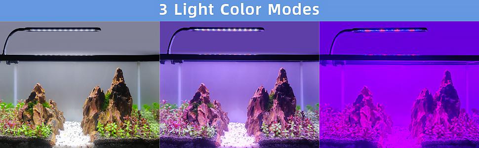 hygger Clip-on Aquarium Light with White Blue Red LEDs Fish Tank Lighting Built-in Timer 5 Brightness Levels