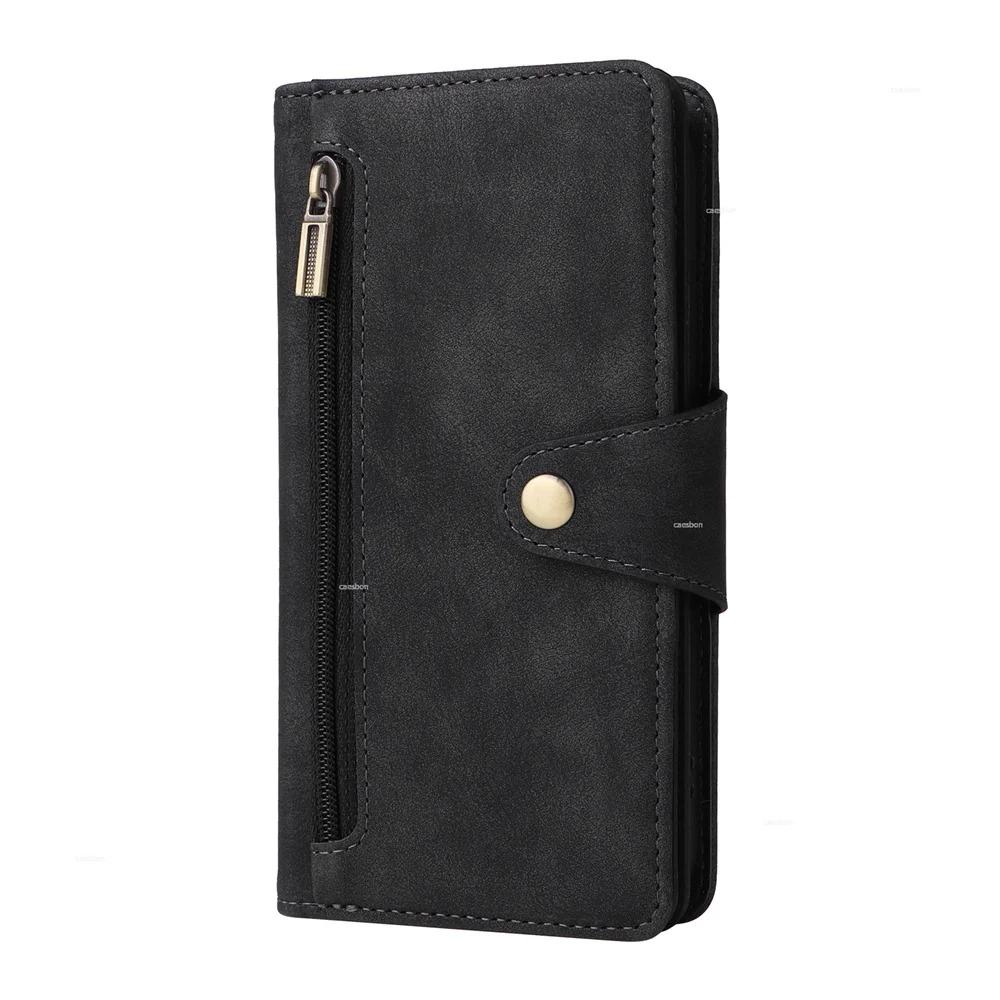 Zipper Wallet Phone Case for IPhone 17 1615 14 13 12 11 Pro Max Mini  Card Slots Strap Leather Cover