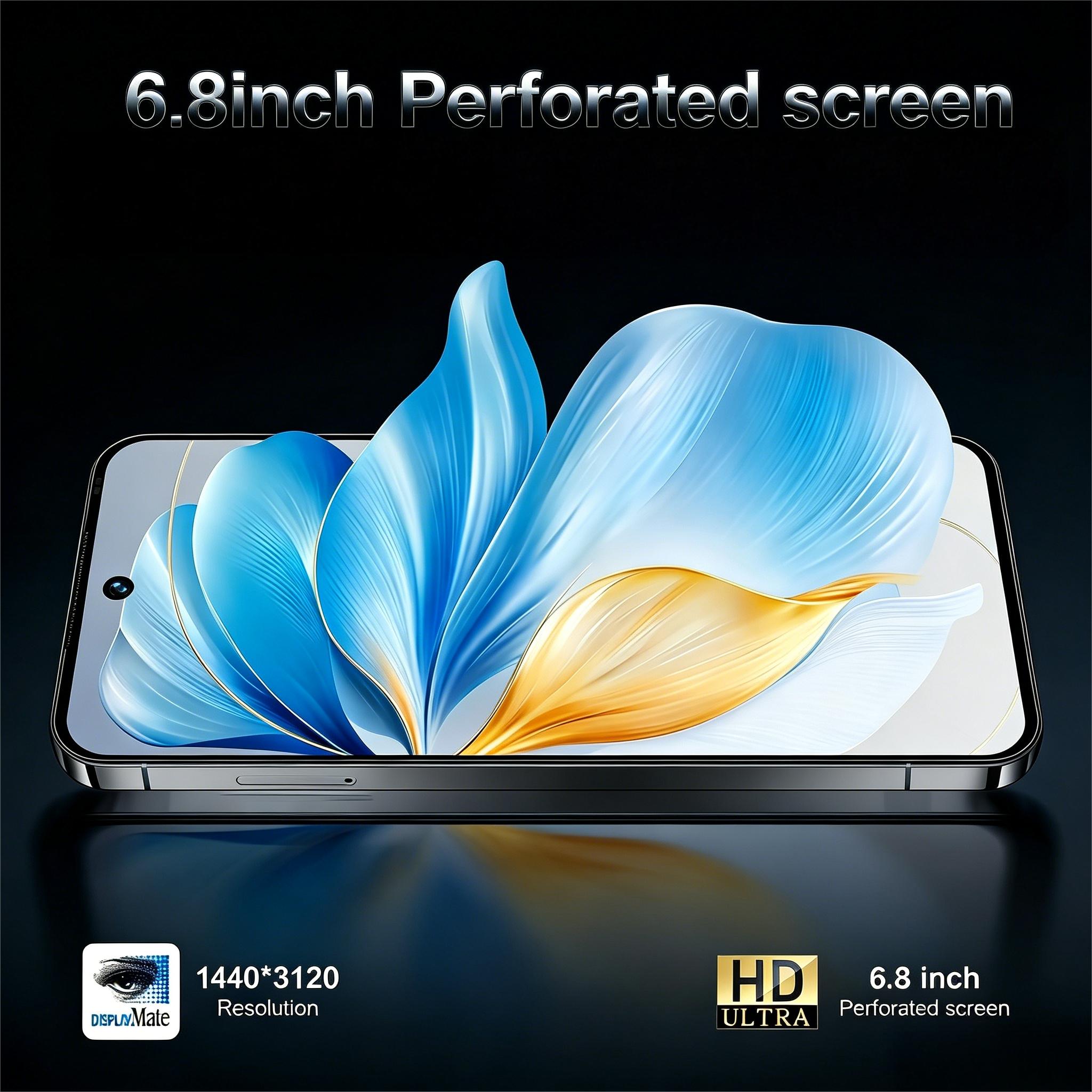 6.8 Inch Lightweight Large Screen Digital Smartphone, 4GB+64GB Dual Sim, Android Os, Type C Cable, Lithium Battery, Energy Efficient a Rating