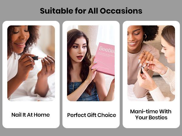 Beetles All-In-One Chrome Nail Powder Kit, Silver Holographic Chrome Nail Powder with 7.5ML Black Color Gel Nail Polish, Base & Top Coat, Peel-Off Latex Tape & Silicone Nail Brush, Chrome Nail Set for DIY Nail Art, Perfect Gift for Women