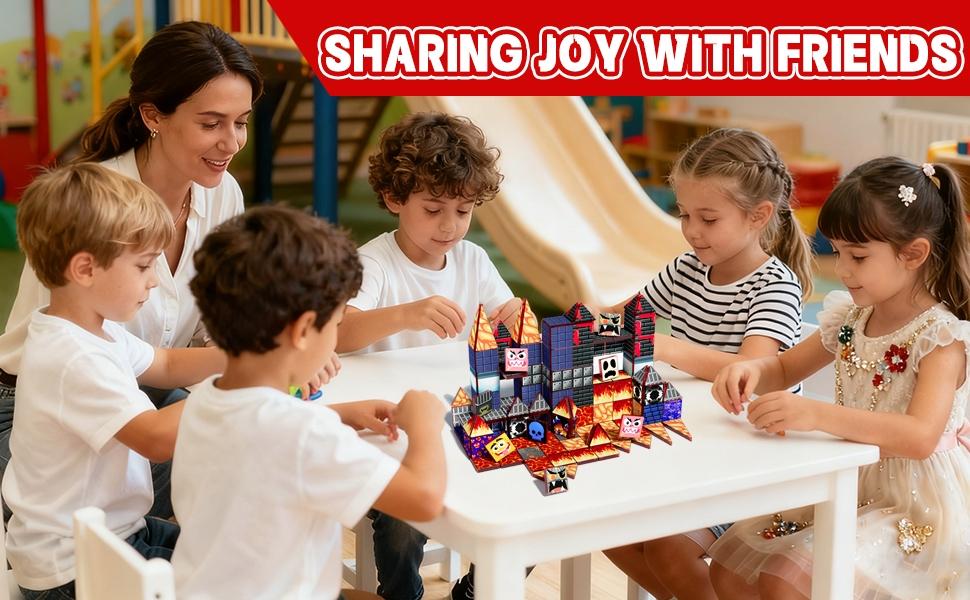 【New Sticker Set】60PCS,1.48inch Creative Sticker Magnetic Tiles,Cave Creatures，Magnet Building Blocks Cubes Construction Stacking Educational Assembly Toy Preschool STEM Play Creative Playboard for Toddler Kids Ages 3+,Kids Toys best gift