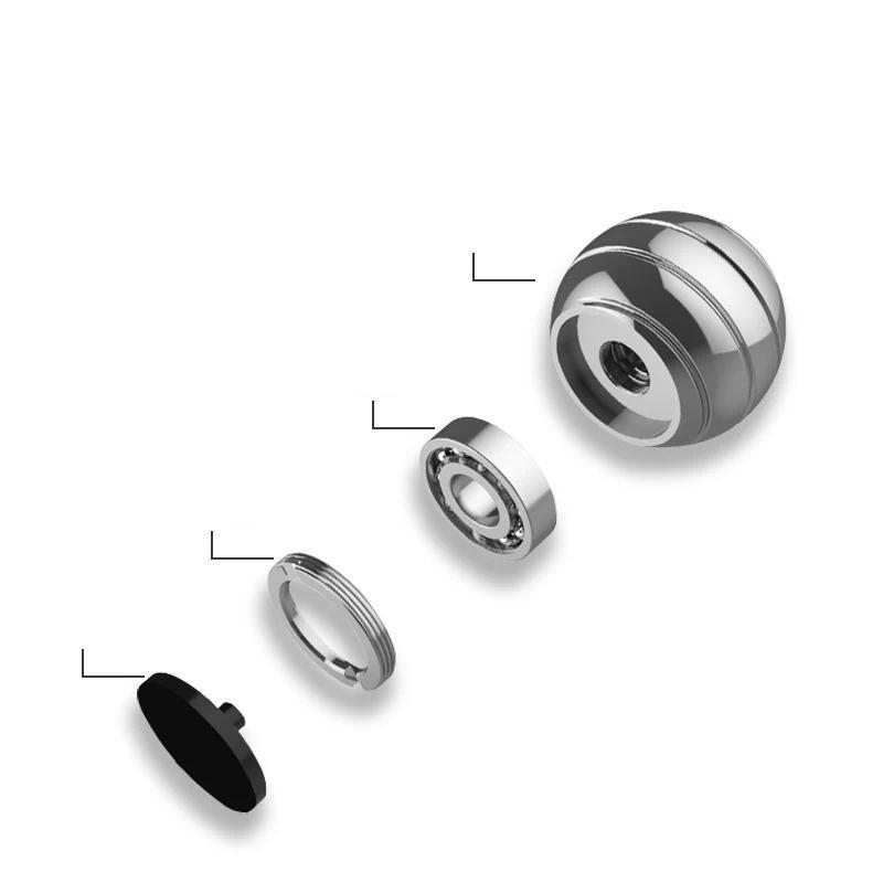 Unisex Adult Round Shape Kinetic Spinner Fidget Toy, Aluminum Alloy Metal Desktop Stress Relief Toy for Above 12, Portable Hypnosis Rotary Gyro Fingertip Gift