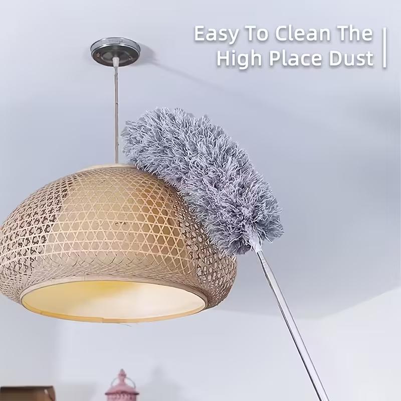 Extendable Microfiber Dusting Brush, Microfiber Ceiling Fan Duster with Bendable Head, Reusable & Washable, Ideal for High Ceilings, Home, Car, Patio, Battery-Free, Durable Stainless Steel Handle, Efficient Dust Removal, Ergonomic Design