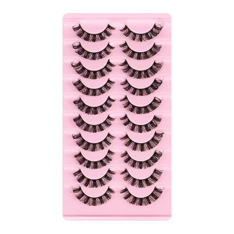 10 Pairs Russian Strip Lashes DD Curl Lashes 3D Eyelashes Reusable Fluffy False Lashes Russian Extensions