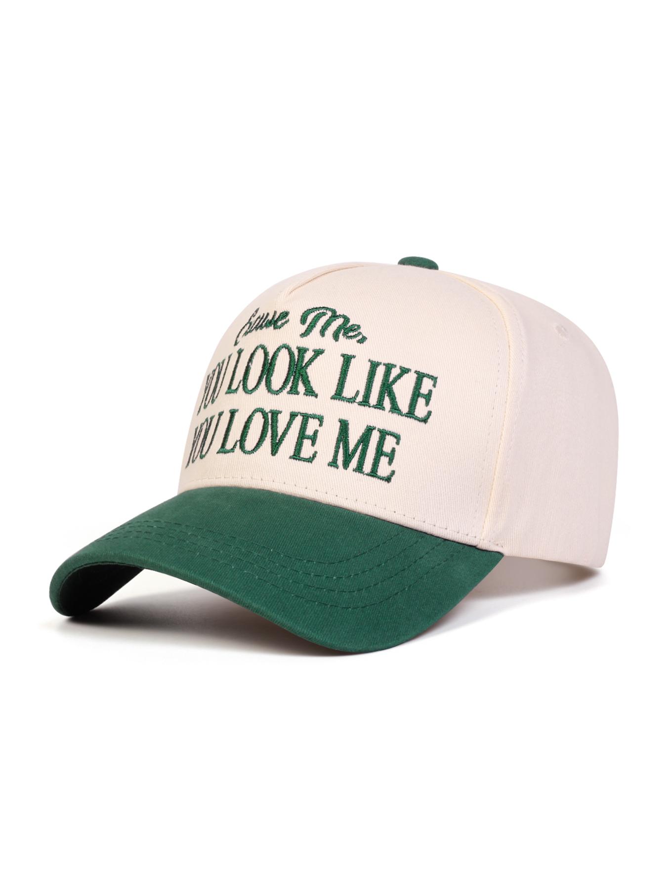 Unisex You Love Me Letter Baseball Cap, Funny Cap, Adjustable Outdoor Sun Protection Hat, Casual Woven Fitted Cap for Spring & Fall Travel, Adjustable Snapback Cap