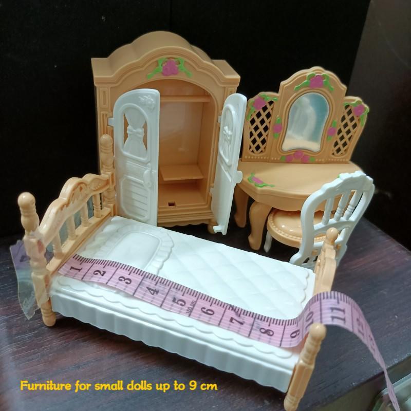 Miniature Dollhouse Furniture Set, Kitchen Living Room Bedroom Bathroom Bed Sofa Bathtub, Realistic Mini Dollhouse Accessories