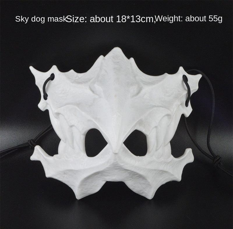 Halloween Mask Half-face Mask Cos Dragon God Fierce Tiger Night Fork Tengu Man Wolf Mask Performance Skull Masks