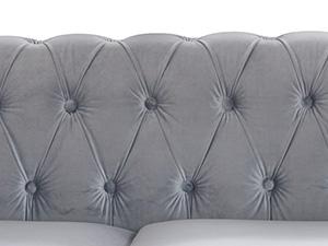 Giratree Furniture U Shaped Large Sectional Couch, Chesterfield Velvet Sofa Tufted Accent Sofa with Scroll Arms and Nailhead for Living Room, Office