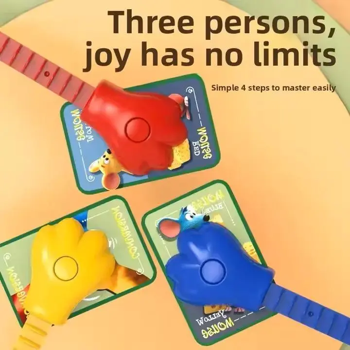 Cat catching mouse, children's three person battle, early education reaction competition game, board game