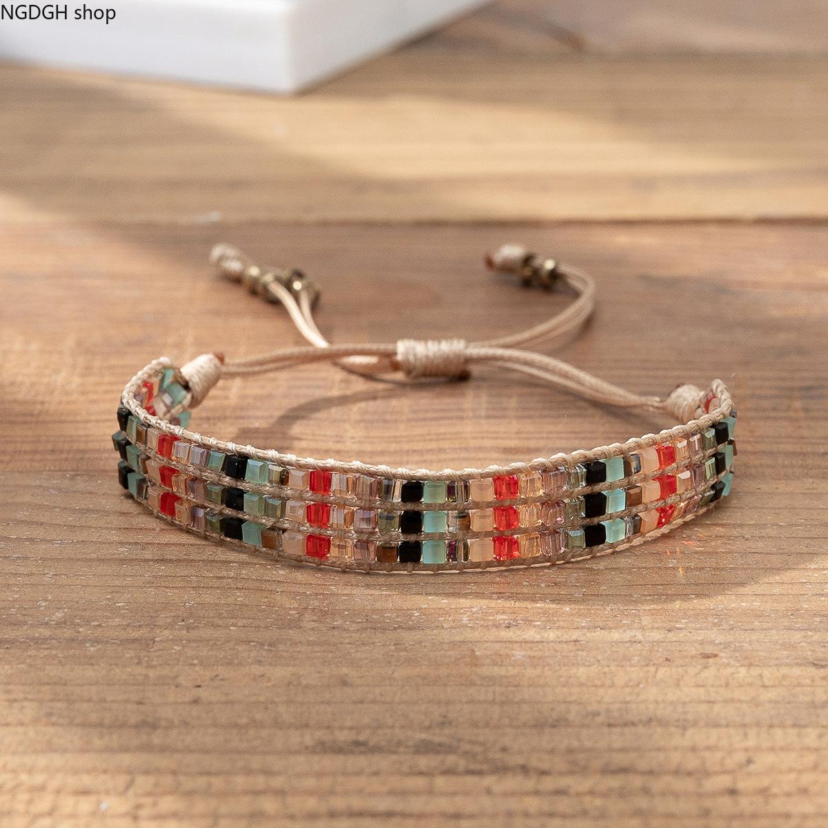 Trendy Ethnic Woven Bead Bracelet - Elegant Multi Color Tribal Seed Bead Adjustable Bracelet with Boho Pattern, Delicate Handcrafted Lightweight Accessory, Perfect for Everyday Summer Travel Festival & Spiritual Boho Chic Looks Trendy Ethnic Woven Bead Bracelet - Elegant Multi Color Tribal Seed Bead Adjustable Bracelet with Boho Pattern, Delicate Handcrafted Lightweight Accessory, Perfect for Everyday Summer Travel Festival & Spiritual Boho Chic Looks