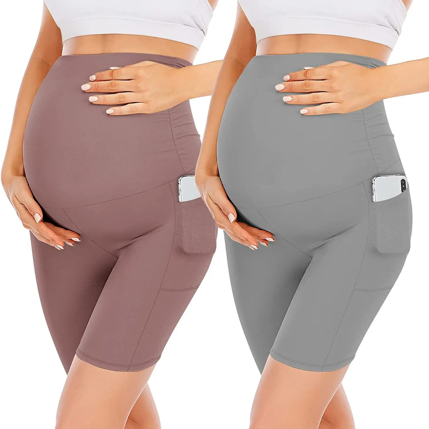 New style five-pocket maternity pants, high-waisted slim-fit belly support pants