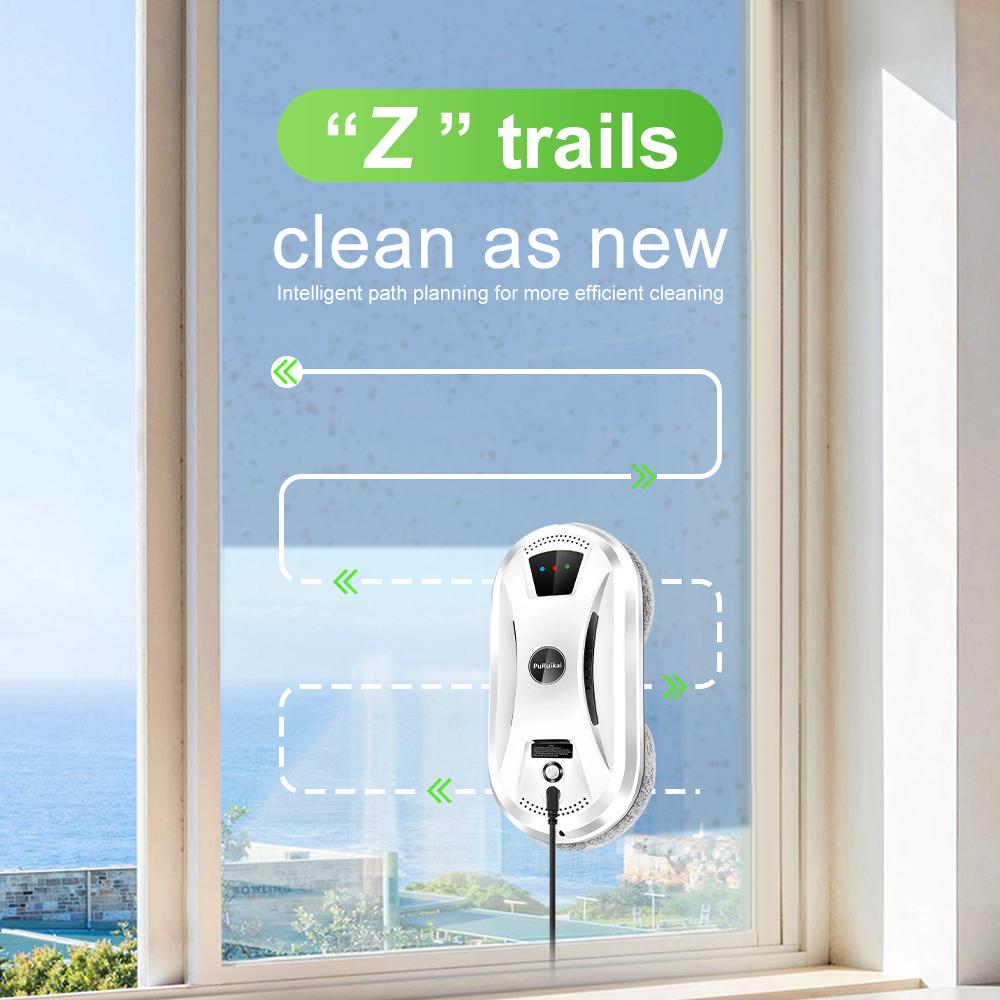 Window Cleaner Robot,Smart Glass Cleaning Robotic with 5600Pa Strong Suction,Remote Control Window Cleaning Robot for Windows/Tiles/Class Door