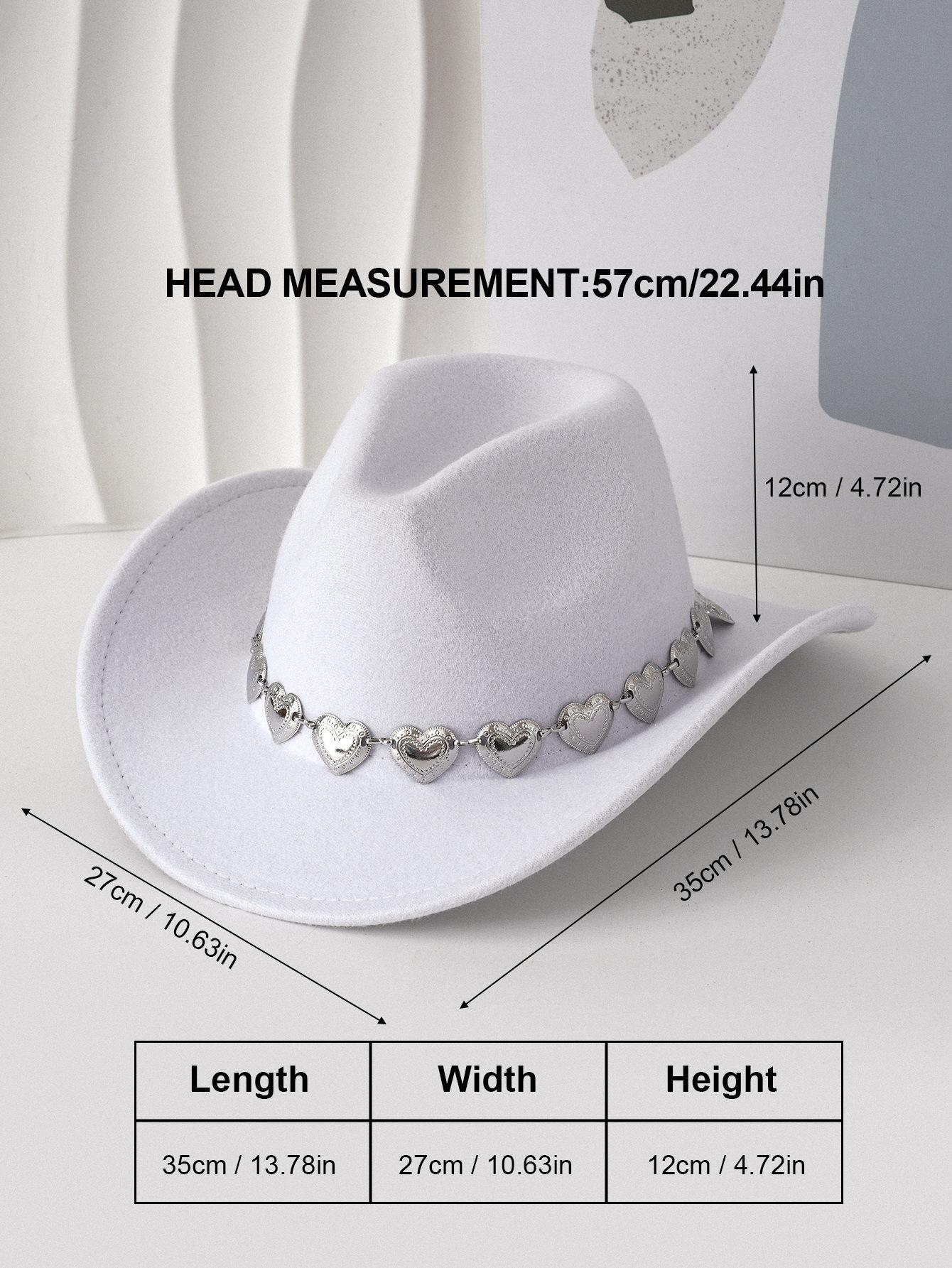 European and American cross-border hollow metal oversized love chain hat chain hip hop punk cowboy hat top hat retro felt hatSpeedy Smarts