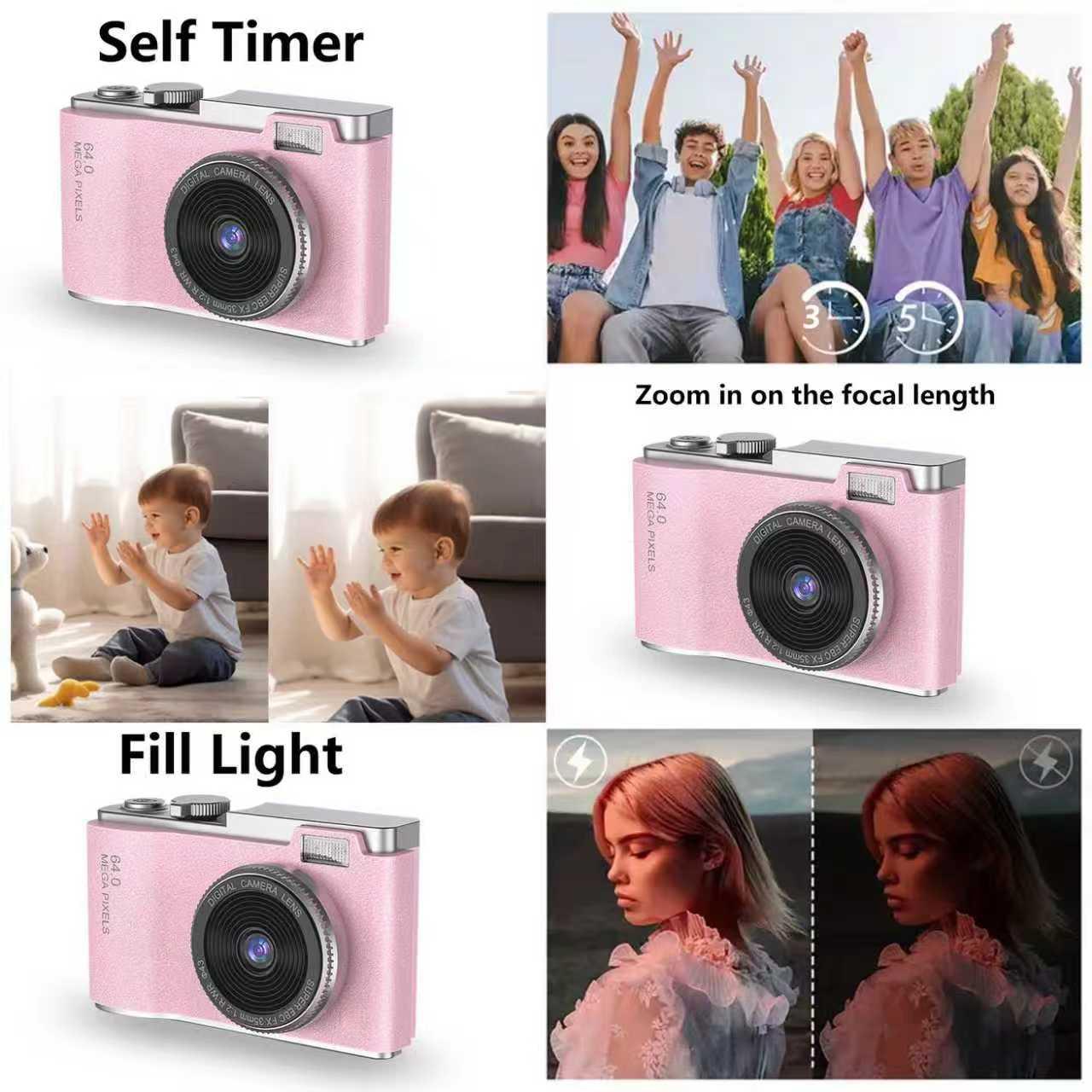 Kids' 2.4 Inch Autofocus Selfie Camera, Digital Portable Camera, Fun Photography Toy for Ages 3-12, Captures Outdoor Adventures & Memories, Ideal Gift for Children