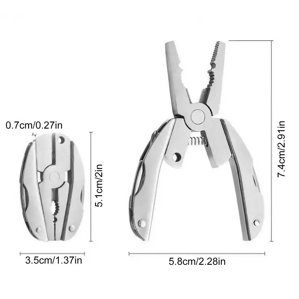 Multi-Function Stainless Steel Folding Tool Keychain, Portable Survival Gear Kit Survival Tools for Camping Hiking Emergency Repair, Mini Tactical Pliers Screwdriver Set with High Hardness for Outdoor Home Maintenance.