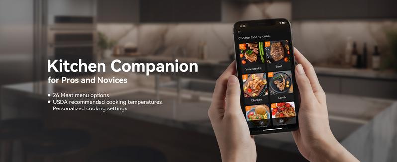 INKBIRD meat thermometer, Bluetooth wireless thermometer, waterproof, suitable for grilling, cooking, kitchen utensils