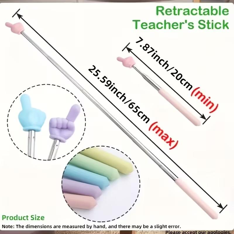 Classroom Extendable Pointer Stick, Classroom Supplies, Teacher Finger Tool, Colorful Demonstration Pointer Rod, Child and Adult Extensible Pointer