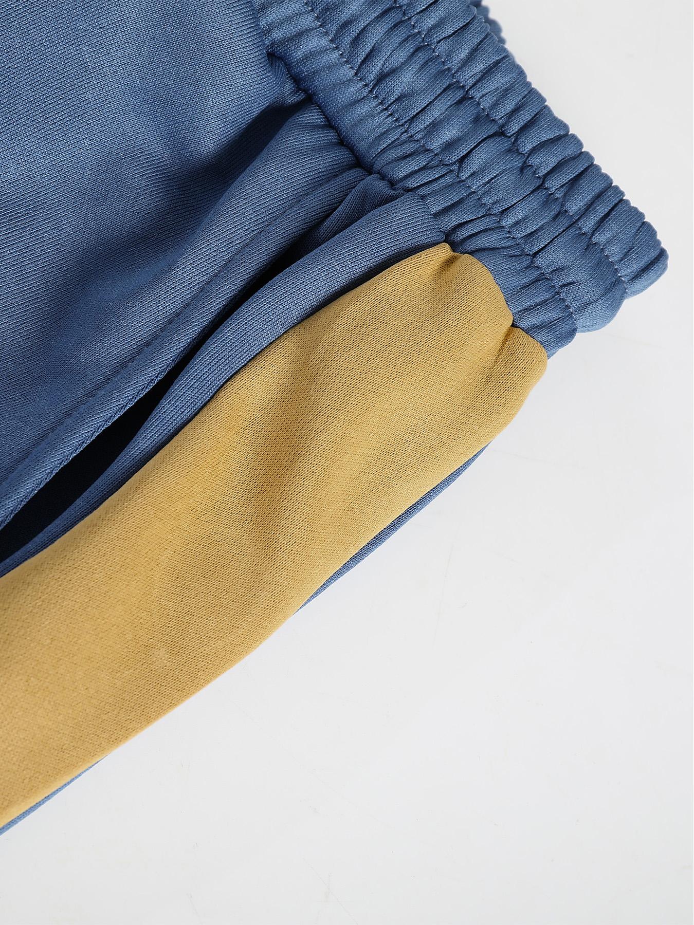 Men's Colorblock Print Sweatshirt & Pants Loungewear Two-piece Set, Casual Comfy Long Sleeve Pullover & Jogger Pants, Men's Sleepwear for Spring & Fall, Homewear