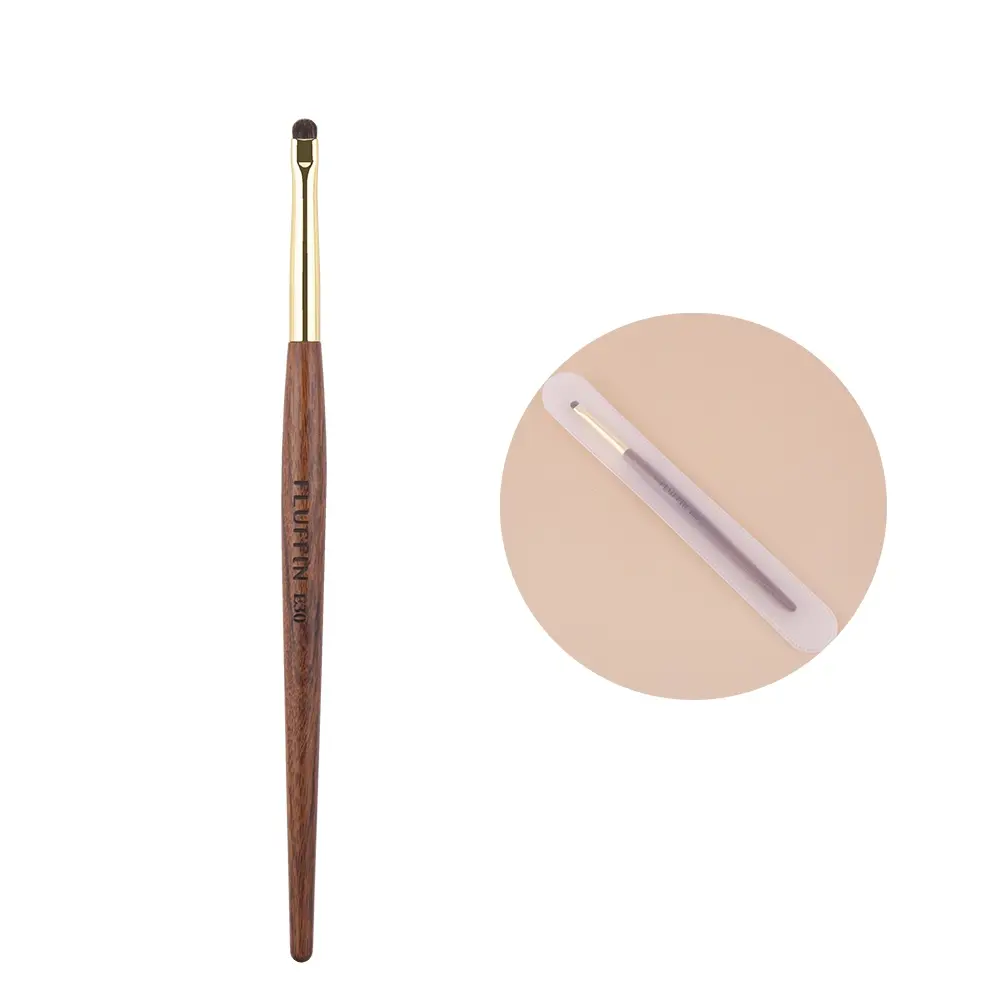E30 Horse Hair Fine Eye Shadow Brush, Small Eyeshadow Eyeliner Brush, Handmade Rosewood Copper Pipe, Makeup Brush for Eye Puffiness Details, Cosmetic Brushes