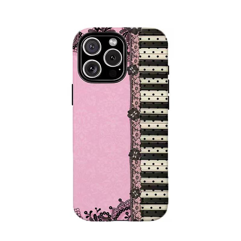 Pink Victorian Piano Phone Case | Lolita Core Design,Compatible for iPhone 16 15 14 13 12 11 17Pro Max,for Samsung S25 S24 S23 S22 Ultra,Durable Dual-Layer design phone cover,Perfect Gift for Her