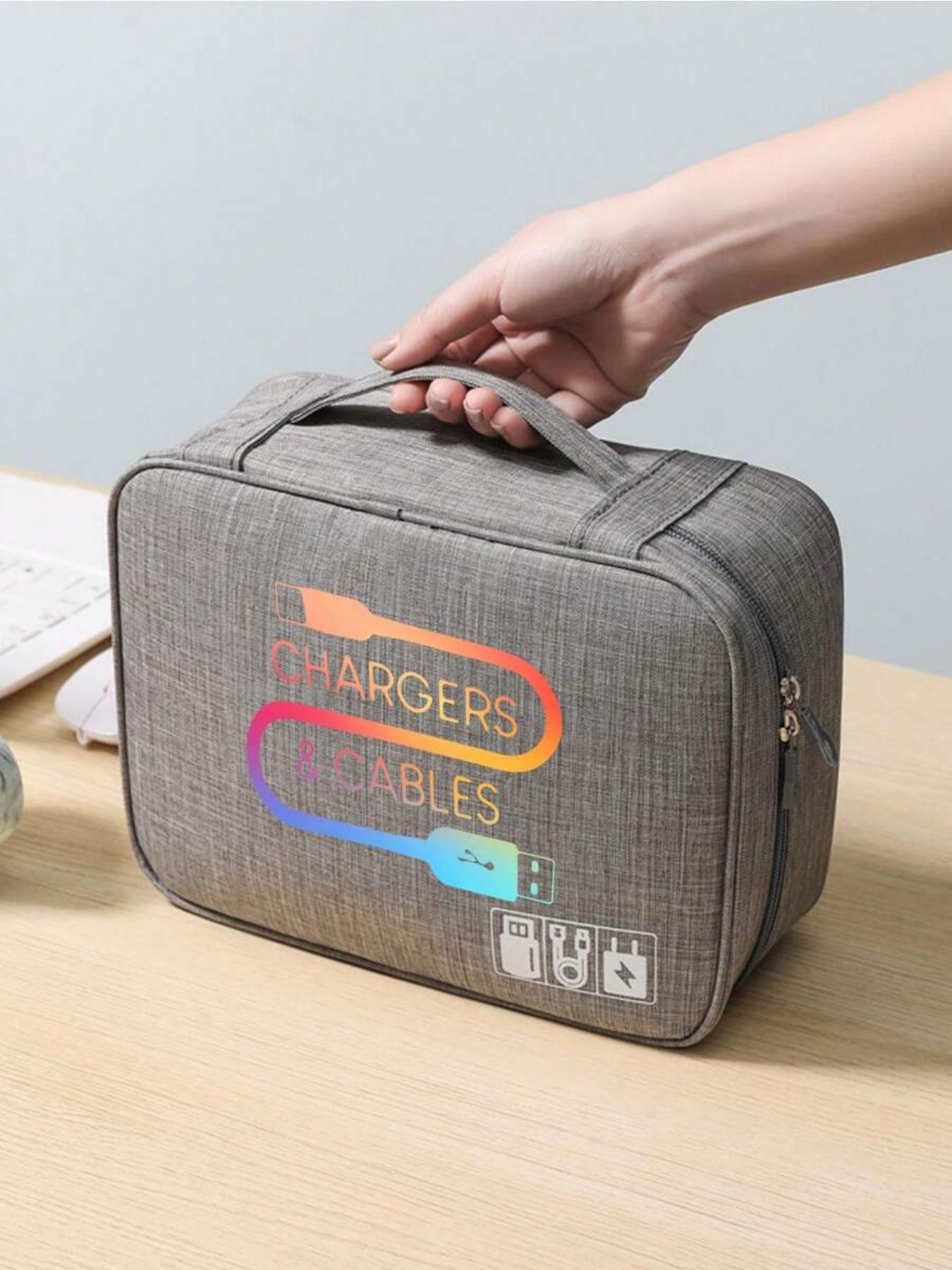 Electronics Storage Travel Bag, Waterproof Cable Organizer, Portable Tech Accessories Case, Laptop Phone Holder, Gift for Travel Office, Travel Gadgets