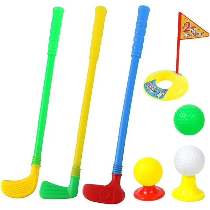 2027 Outdoor sports Kids Plastic Golf Toy Set, Toddler Golf Clubs Putter Driver Iron with Balls, Indoor Outdoor Sports Toy for Boys Girls Ages 1-5