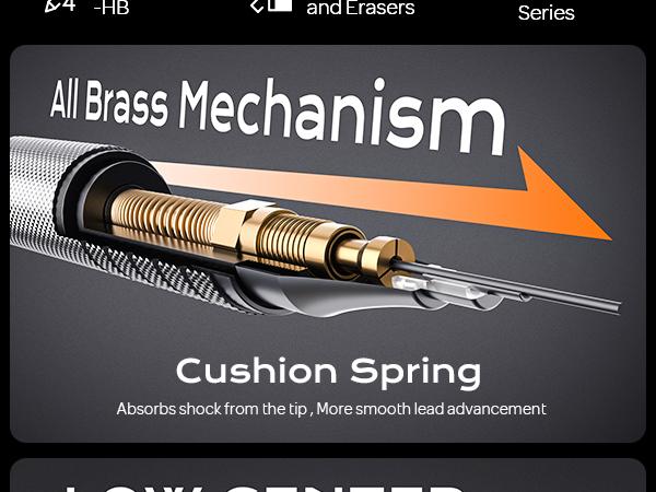 Nicpro Metal Mechanical Pencil Set with 8 Tubes HB & 2B Lead Refills, Erasers & Eraser Refills for Art Writing and Drafting, Multifunctional Stationery