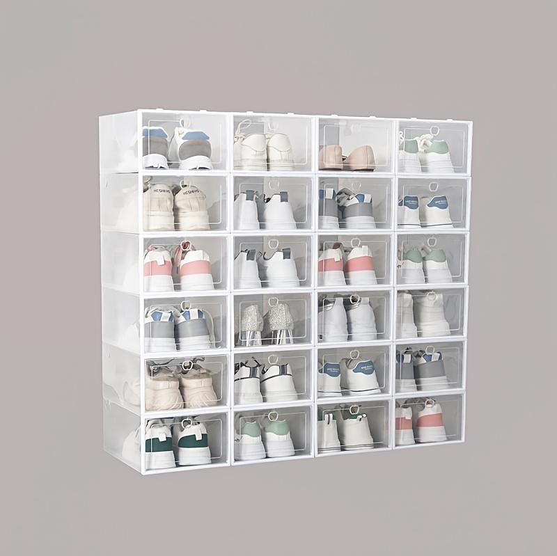 15PCS Large Transparent Shoe Box Shoe Storage Box Stackable Shoe Organizer Space-saving Foldable Shoes for Closets Sneaker Container Storage Box Find Shoe Storage Box in One Second Household New Year New Year Shoe Storage Box