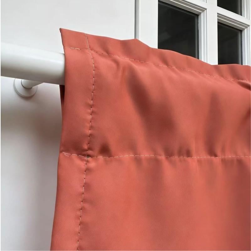 Terracotta Color Blackout Curtain, Privacy Blocking, Rod Pocket Top, Easy Hanging, Modern Home Decor, Bedroom, Living Room, Kitchen, Office