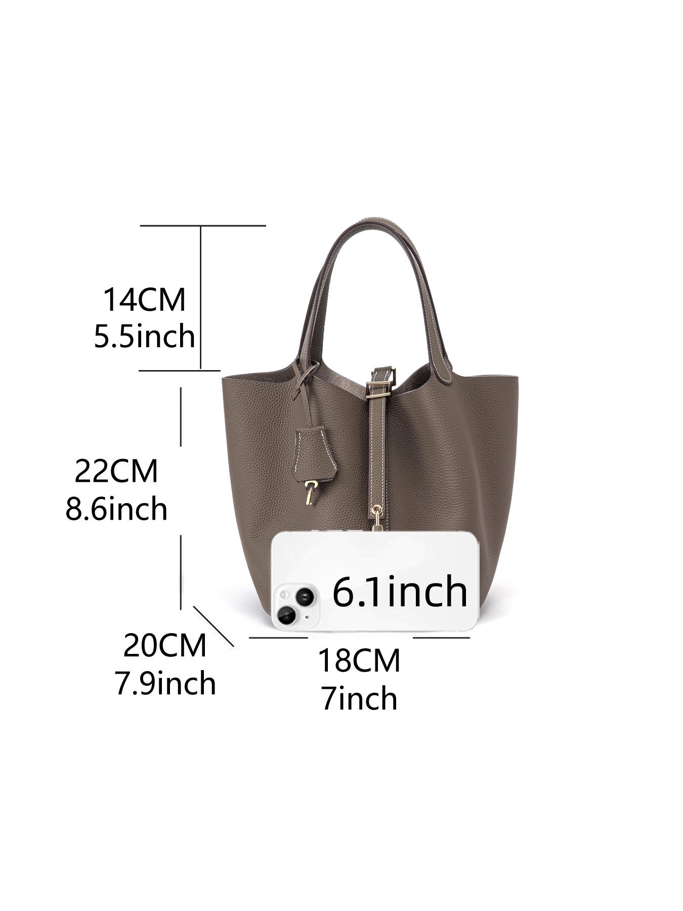 Women's Fashion Solid Color Casual Versatile Genuine Leather Handbag, Fashionable Bucket Bag, Stylish and Practical Accessory for Everyday Use, Perfect for Any Occasion