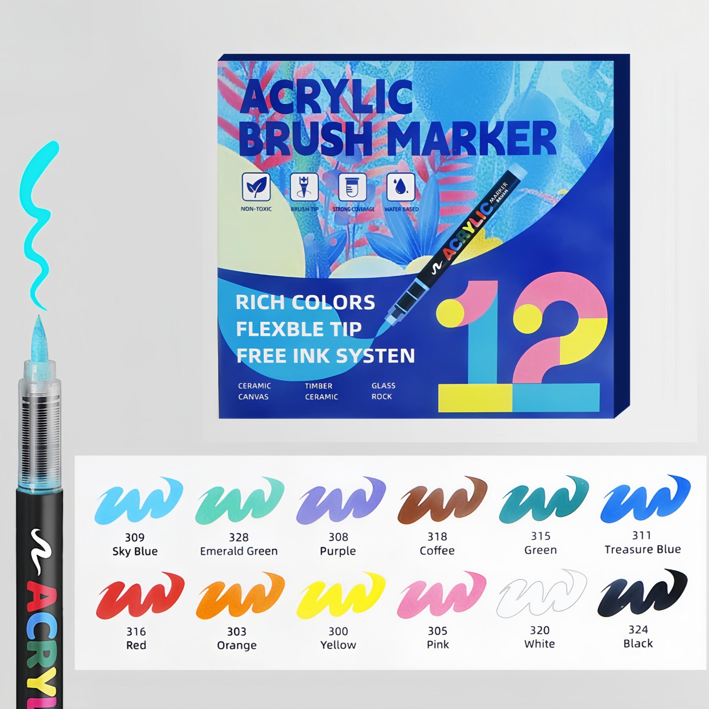 Liquid Soft Tip Acrylic Drawing Markers, 12 Colors/36 Colors/168 Colors Large Capacity, Stackable Ink Control Pens, Ideal for Art Enthusiasts and Painting