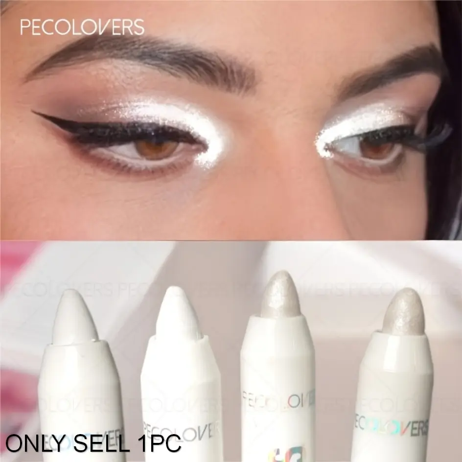1pc Single Shiny Eye Gloss Highlighter, White Highlighter Pen, Sparkling Pearl Shimmer Lazy Eyeshadow Pencil, Eye Contour Brightening Eyeliner, Beginner-Friendly