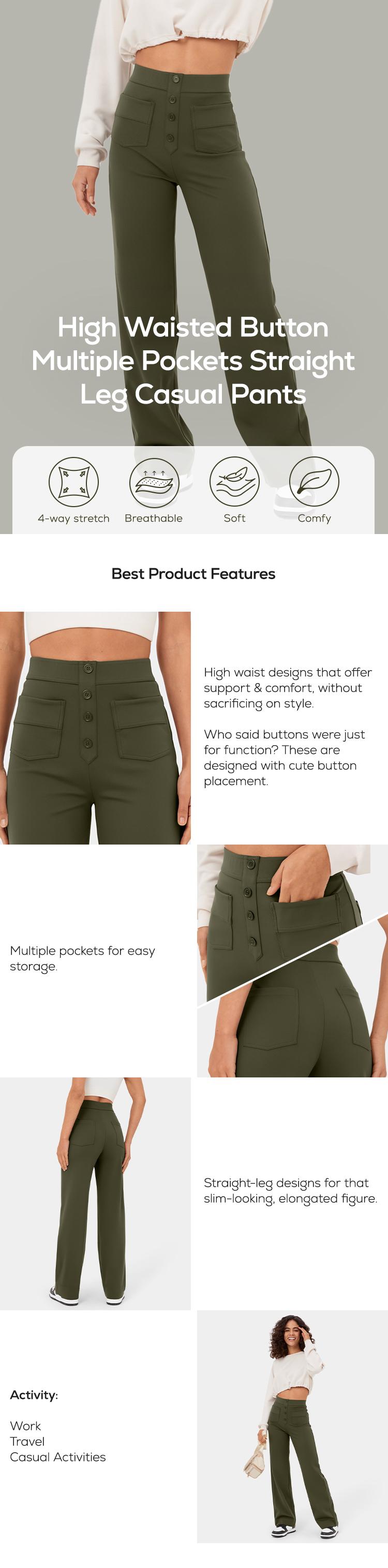 Halara High Waisted Button Multiple Pockets Straight Leg Casual Pants   #TikTokShopBlackFriday  #TikTokShopHolidayHaul