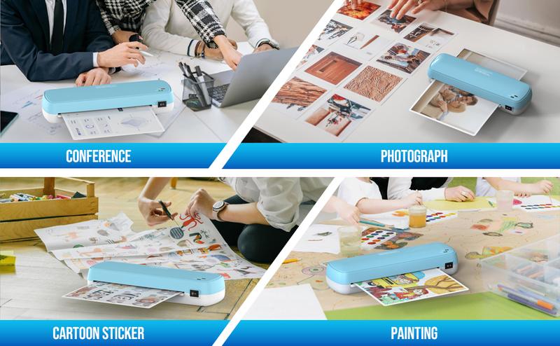 Laminator Machine with 10 Sheets - Fast Warm-Up for A4/A5/A6 Documents & Photos - Office, School, Home Use - Teacher Supplies & Organization Essentials (Color Preservation Technology)