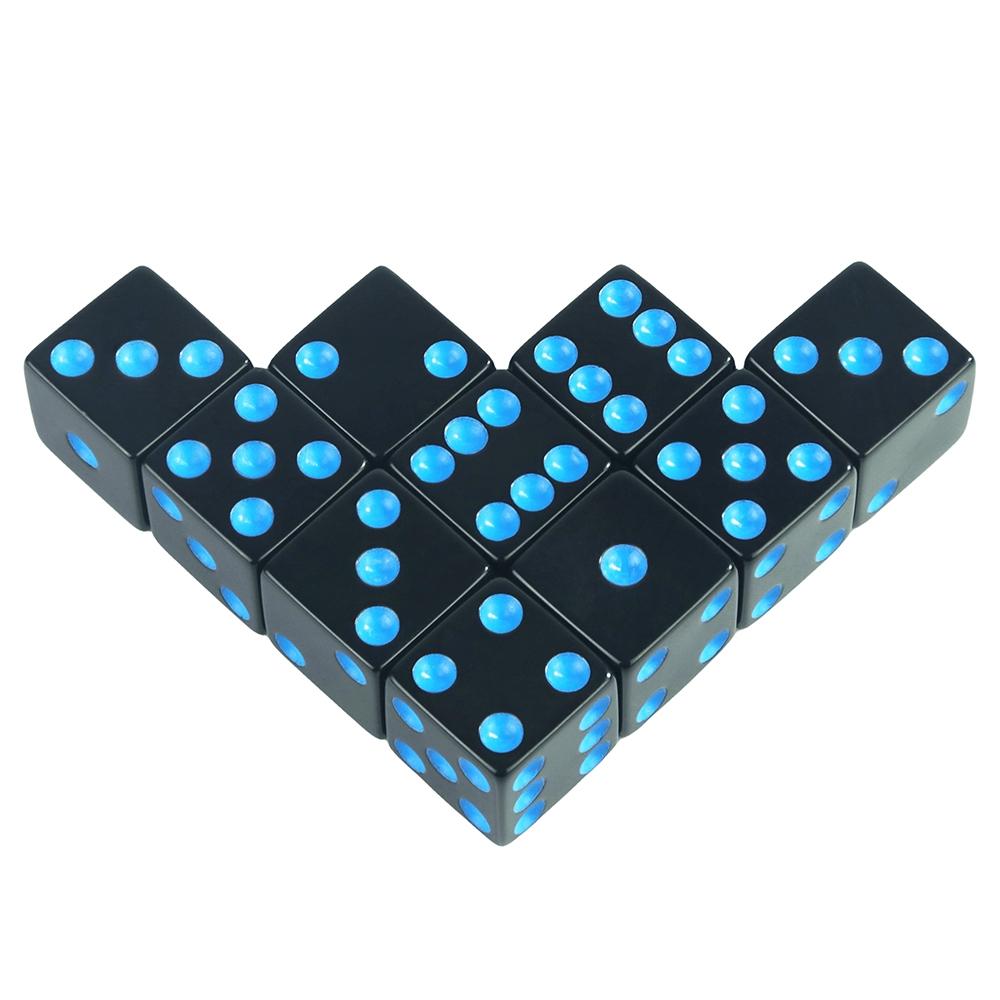 10pcs Acrylic D6 Dice Set, 16mm Standard Size Right Angle Dice, Tabletop Game Accessories, Choking Hazard Warning, No Ca Prop 65, Non-Toxic Material, Durable