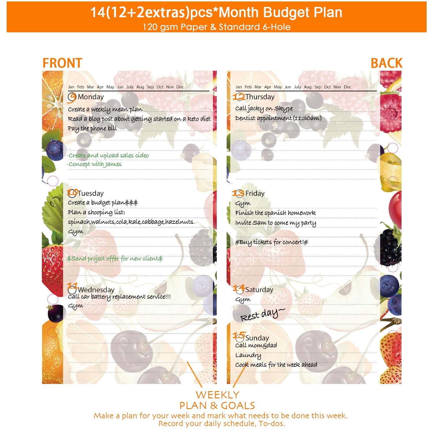 82PCS Budget Planner Refill Weekly Monthly Inserts 6 Hole Personal Size A6 6.75"x3.75" Budget Binder Refill Cash Envelope System Wallet Money Envelope Budget Sheets Expense Tracker Finance Planner Savings Organizer Bill Tracker Budgeting Notebook