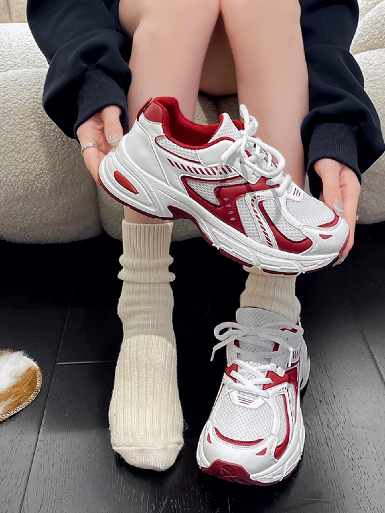 Soft Sole Lightweight Dad Shoes for Women, Thick Heel Casual Sporty Sneakers, Versatile Slimming Travel Shoes, Spring & Fall, Soft Soled Sneakers