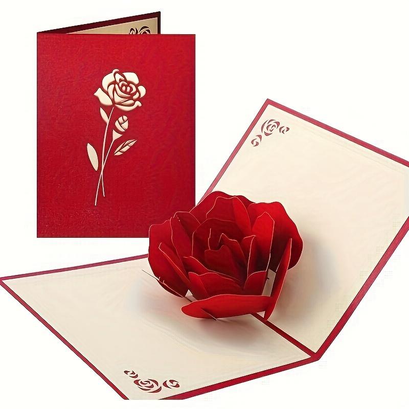 3D Pop-Up Rose Happy Birthday Card with Envelope Custom Message Card - Greeting Card for Teens Boys & Girls | Perfect for Anniversaries, Mother’s Day, Weddings & Valentine’s Day